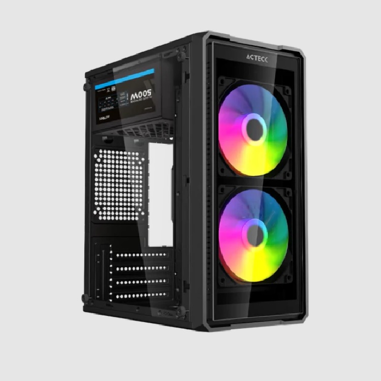 GABINETE GAMING HYDRA CON 3 VENTILADORES RGB PREPARADO