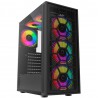 GABINETE GAMING CON 4 VENTILADORES RGB PREPARADO PARA GESTIÓN DE CABLES, CON VENTANA DE CRISTAL TEMPLADO *puede variar de acuerdo a existencias*