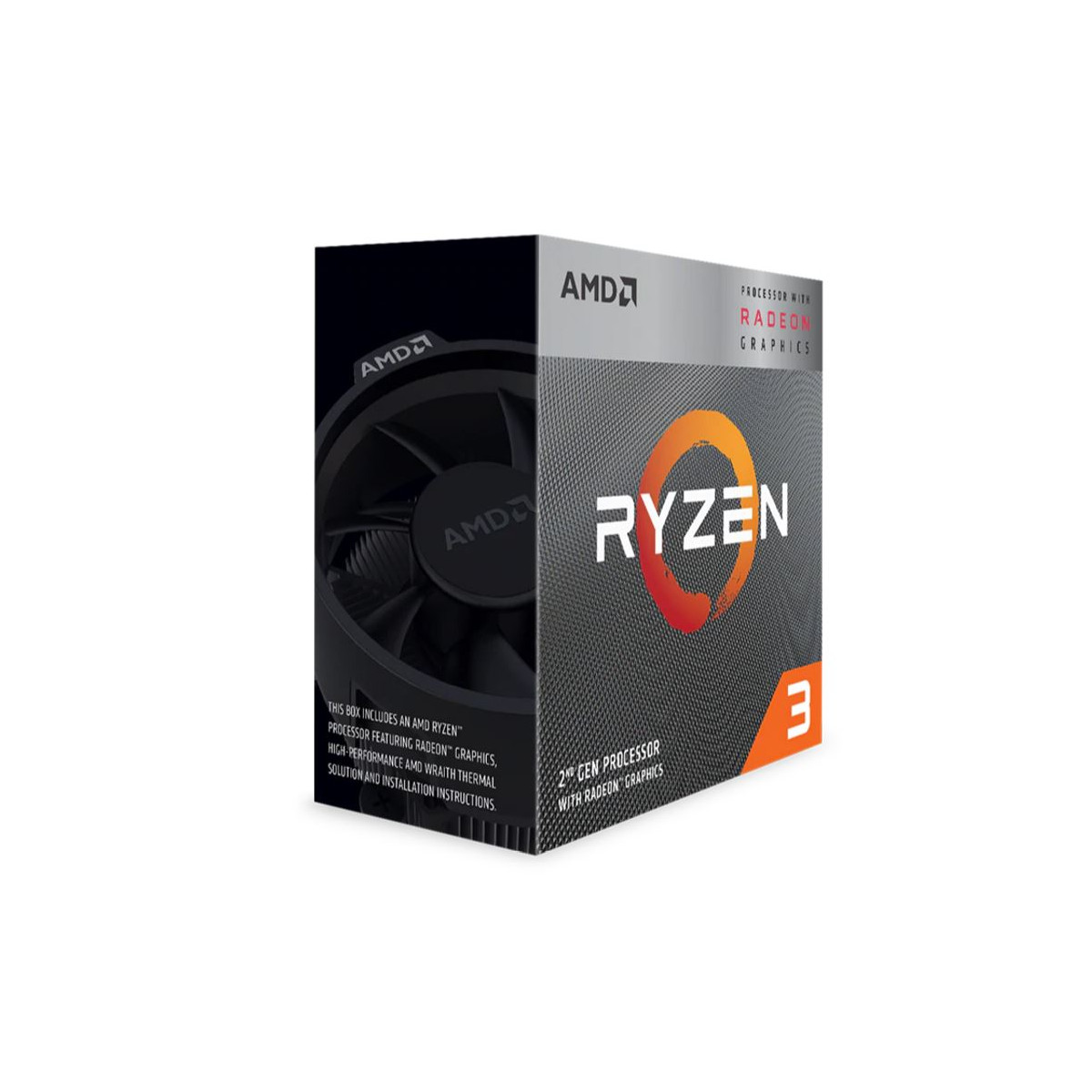 PROCESADOR AMD RYZEN 3 3200G NUEVA GENERACIÓN 4 NÚCLEOS FÍSICOS 3.6GHZ, MODO TURBO 4GHZ Y 6MB DE CACHE SOCKET AM4 14 NANOMETROS DESBLOQUEADO PARA OVERCLOCK