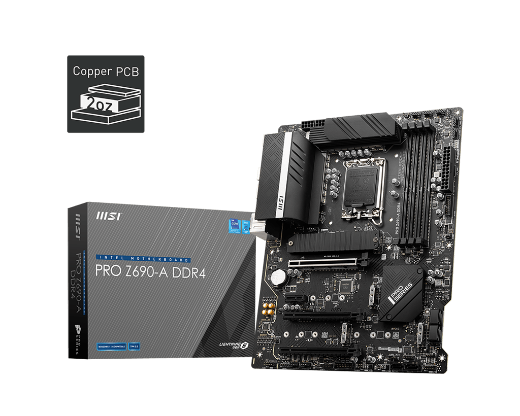 TARJETA MADRE CHIP INTEL Z690 Procesadores Intel 12va Generación, Memoria: DDR5 128GB Max, Integrado: Audio HD, Red, USB 3.2, SATA 3.0, M.2 Nvme, ATX, Ptos: 1xPCIE5.0x16, 2xPCIE3.0x16