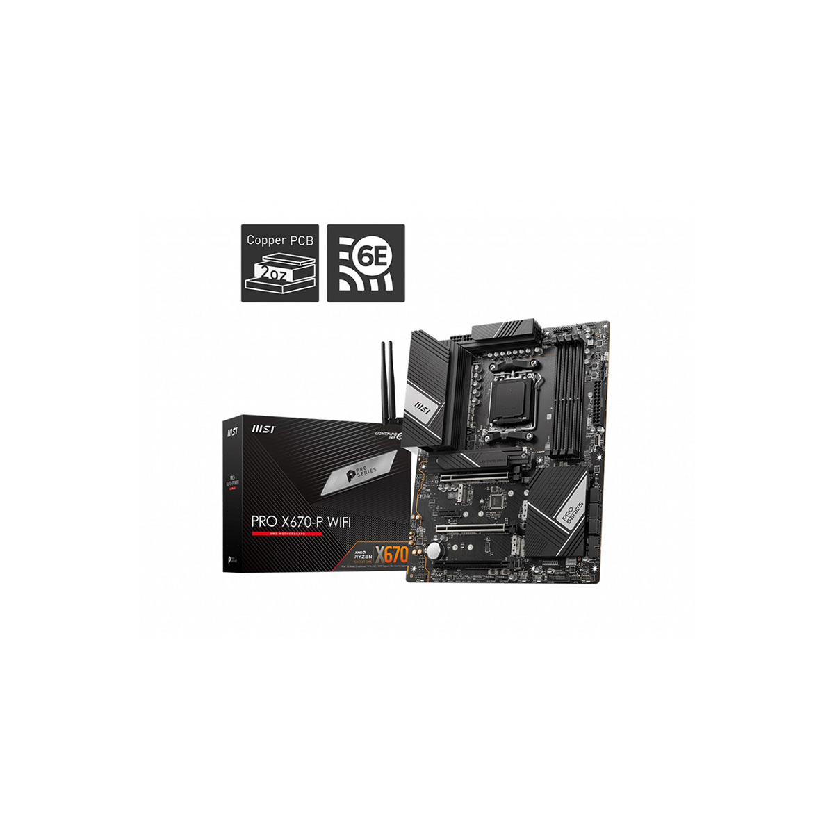 TARJETA MADRE MSI ATX PRO X670-P WIFI, S-AM5, AMD X670, HDMI, 128GB DDR5 AM5 4*DDR5 6600MHZ HDMI DP