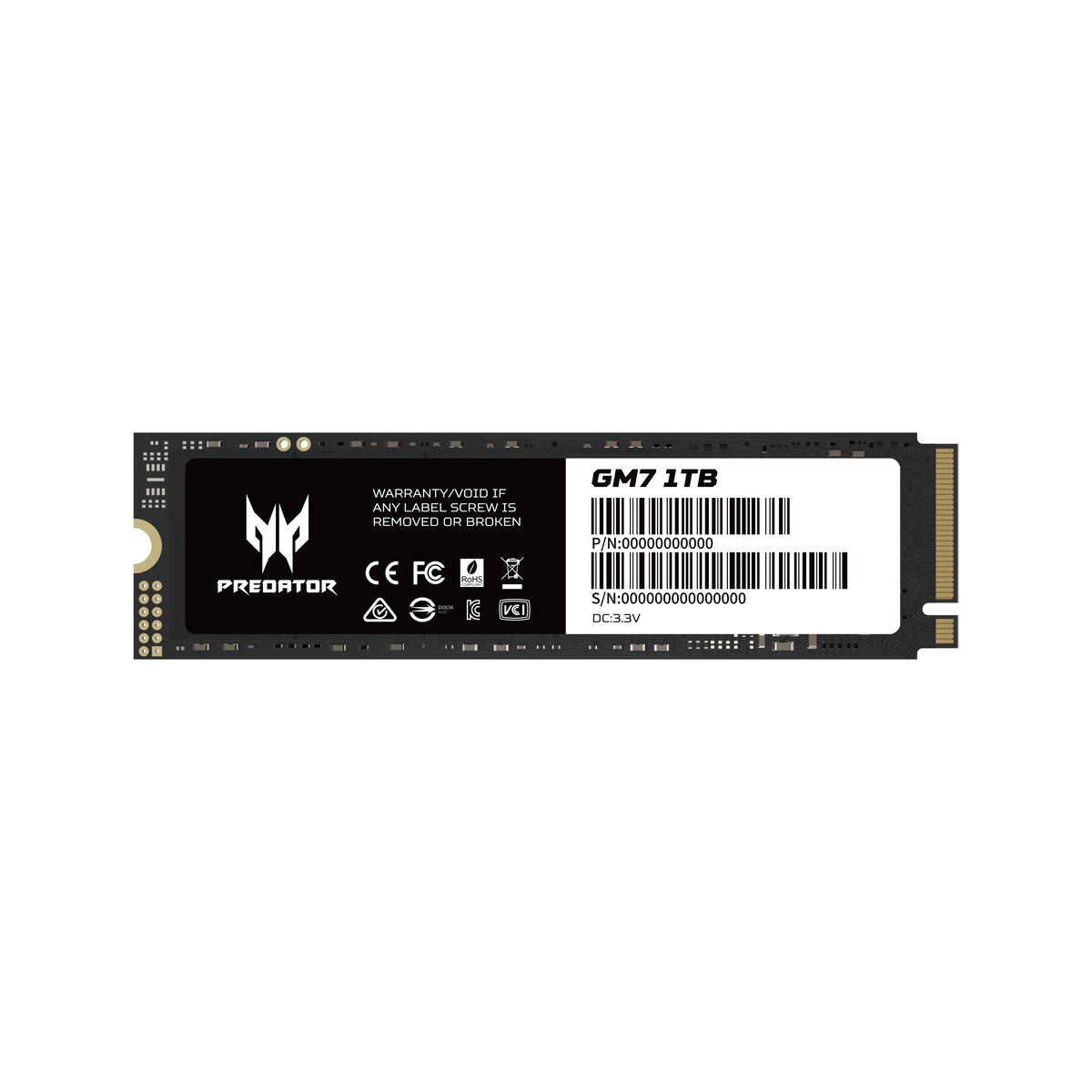 UNIDAD SSD PREDATOR GM7 1TB M.2 NVME GEN4X4 7200MB/S