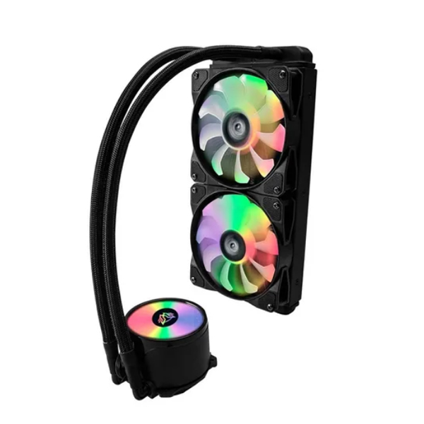 SISTEMA DE ENFRIAMIENTO LIQUIDO CON GRAN RADIADOR DE 240MM, TU PC SIEMPRE AL 100% DE EFICIENCIA