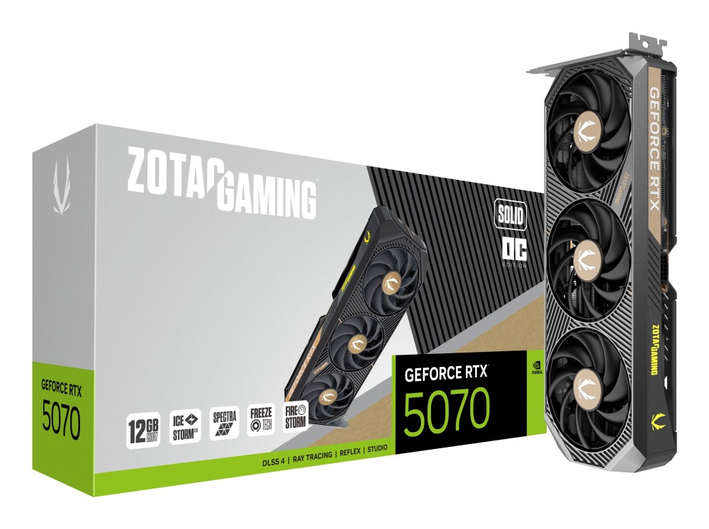 TARJETA DE VÍDEO NUEVA GENERACIÓN NVIDIA GEFORCE RTX-5070 12GB G-DDR7 GAMA ALTA 192BITS, 6,144 NÚCLEOS CUDA, DLSS 4, REFLEX 2, RAY TRACING, Y NUEVAS FUNCIONES EN INTELIGENCIA ARTIFICIAL