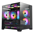 GABINETE GAMER YEYIAN VORTEX CABLEADO OPTIMIZADO CON VENTANA Y 3 VENTILADORES 120MM CON LUZ