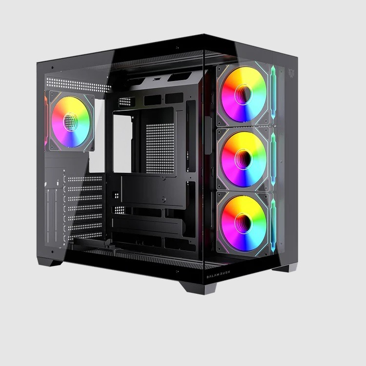 	SÚPER GABINETE, PROFESIONAL 3 VENTILADORES RGB, CON ILUMINACIÓN RGB Y GRAN VENTANA, CABLEADO OPTIMIZADO Y DISEÑADO PARA MEJORAR EL FLUJO DE AIRE