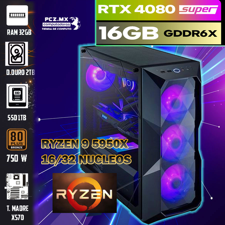 PC RYZEN 9 5950X; Equipo de última generación.