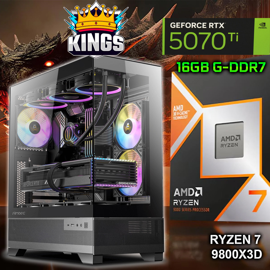PC RYZEN 7 9800X3D equipada con RTX 5070TI