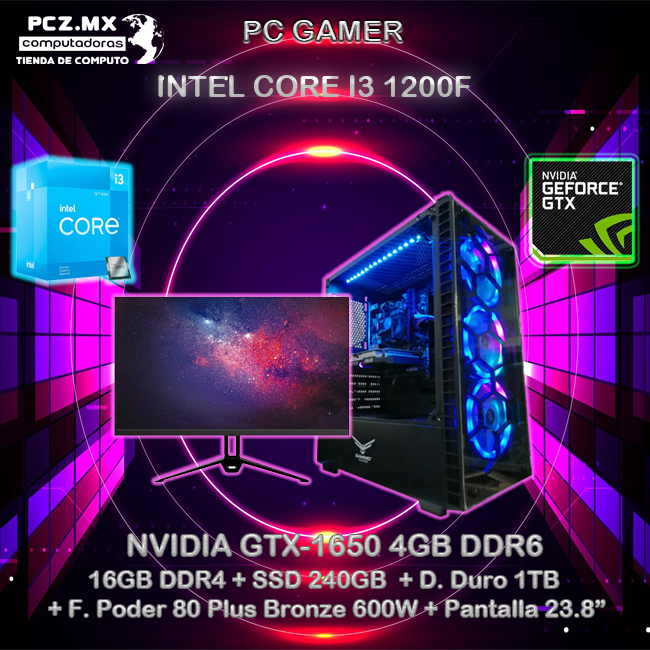 PC GAMER CORE I3-10100 NVIDIA GTX-1650