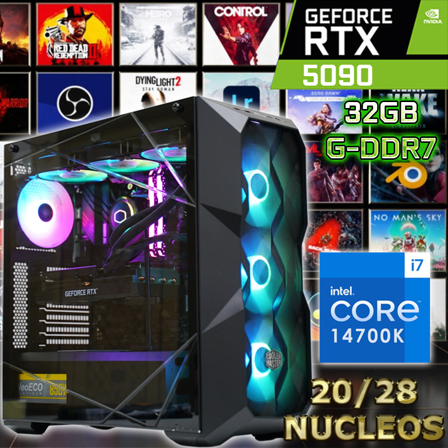 TARJETA DE VÍDEO NUEVA GENERACIÓN NVIDIA GEFORCE RTX-5090 32GB G-DDR7 GAMA ULTRA ALTA 512BITS CON DLSS 4, REFLEX 2, 21,760 NÚCLEOS CUDA, RT, Y TENSOR CORES 5a GENERACIÓN, NUEVAS FUNCIONES PARA INTELIGENCIA ARTIFICIAL