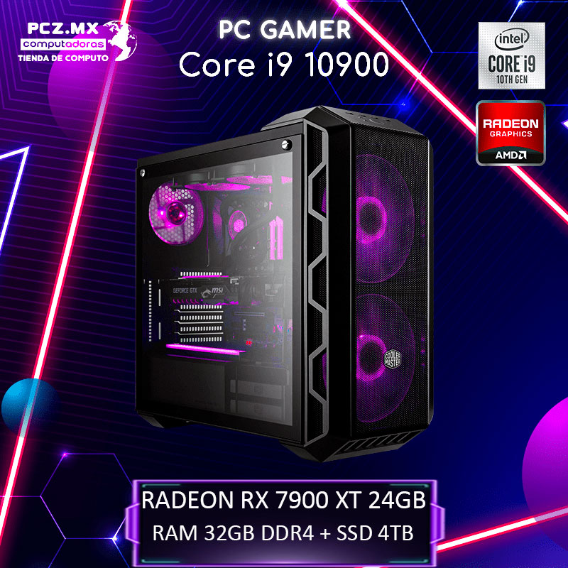 PC CORE I9-10900F; Un gabinete de 10/20 núcleos AMD Radeon RX-790