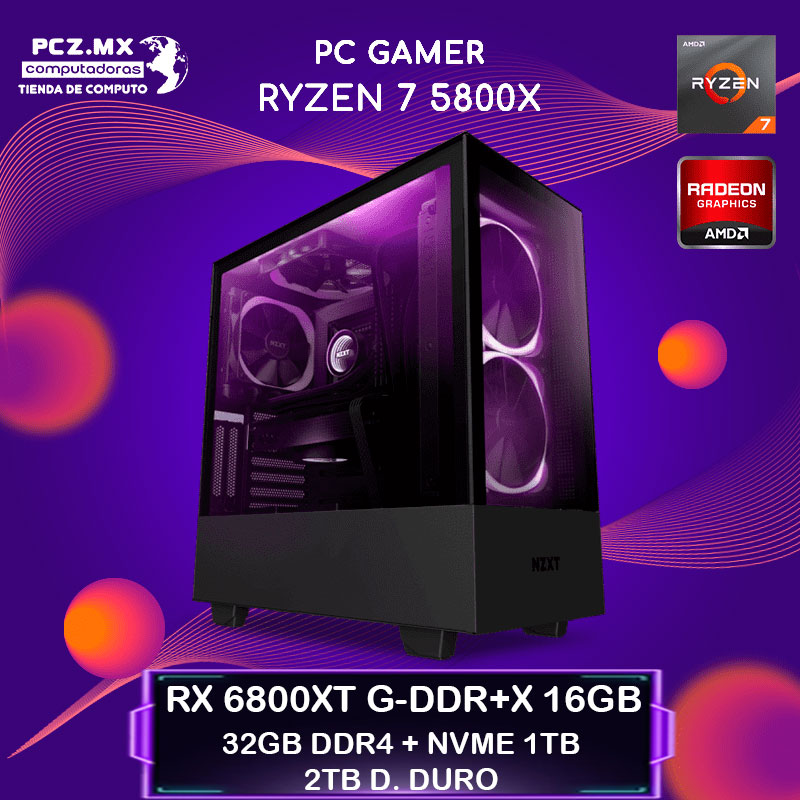 PC GAMER RYZEN 7 5800X; Muestra de un equipo gamer nueva generación.