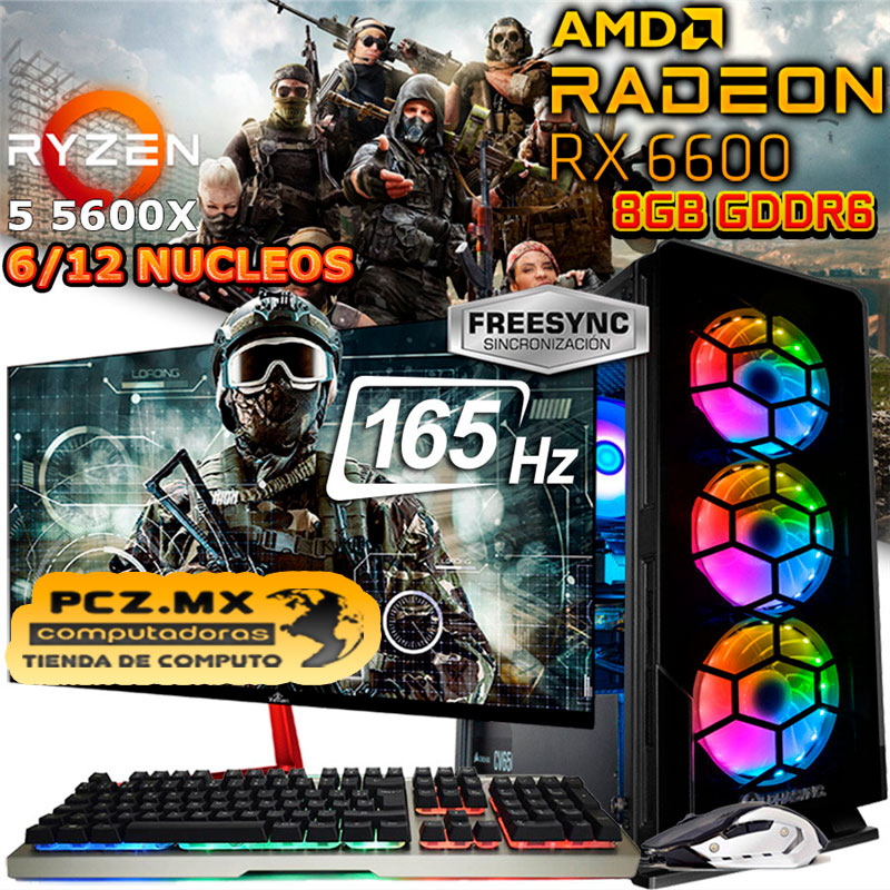 PC gamer RYZEN 5 5600X; computadora gaming con disco duro de 1TB.