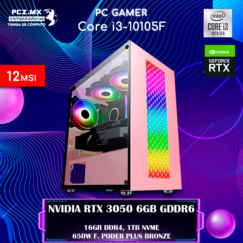 pc gamer intel core i3 10105F nvidia RTX 3050