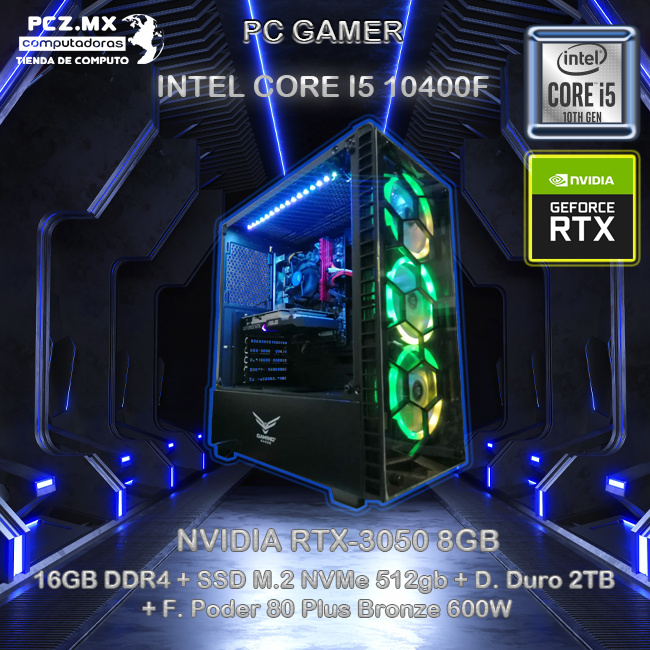 PC Gamer Intel Core i5 10400F / GeForce RTX 3050 8GB / Memória 8GB, studio  pc cnpj