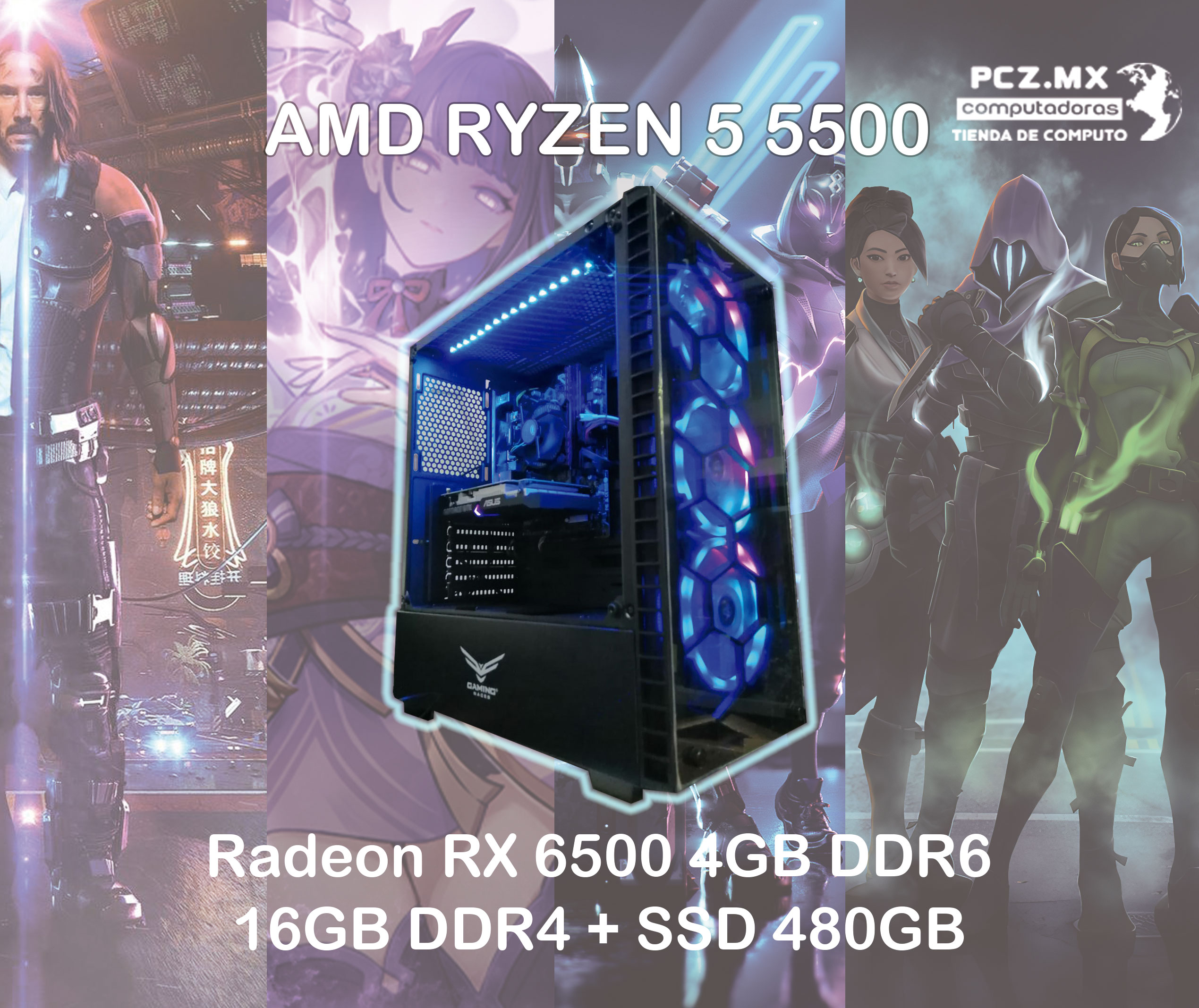 PC GAMER RYZEN 5 5500 RX 6500XT