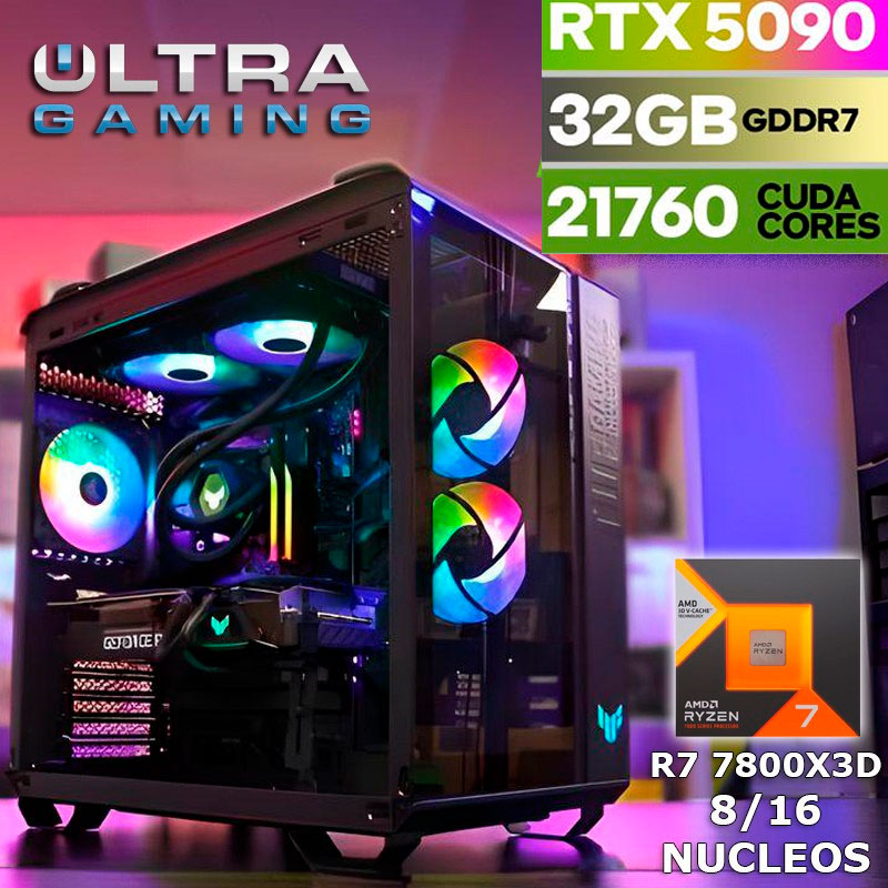LA MEJOR PC GAMER RYZEN 7 7800X 3D RTX-5090 32GB DDR7 SSD 4TB