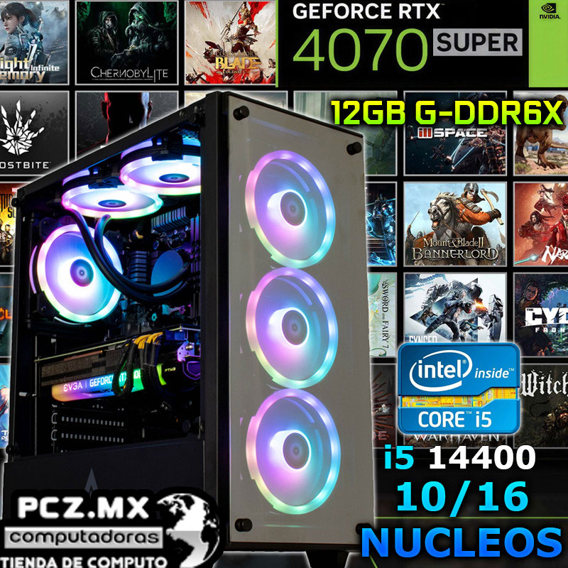 PC GAMER CORE I5-14400 10/16 NUCLEOS RTX 4070 SUPER