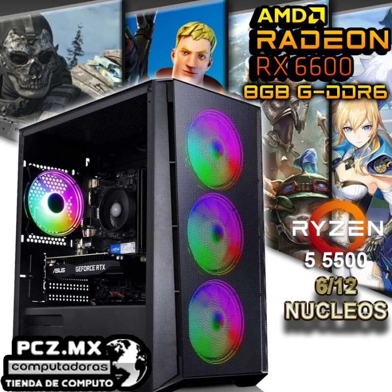 PC GAMER RYZEN 5 5500 6/12 NUCLEOS RX 6600 8GB