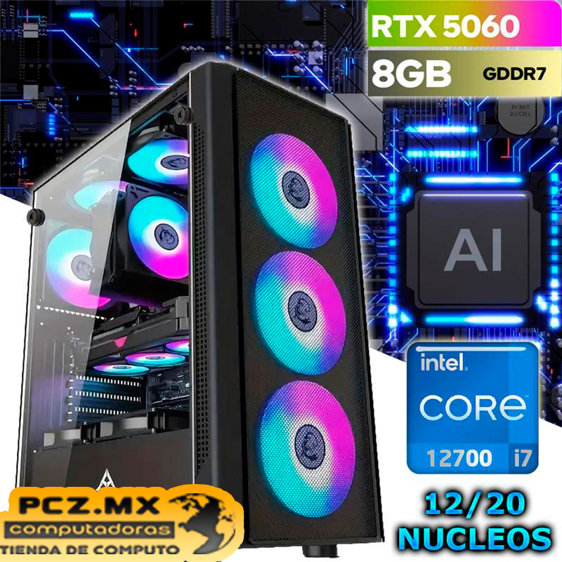 PC GAMER CORE I7-12700 12/20 NÚCLEOS NVIDIA RTX-5060