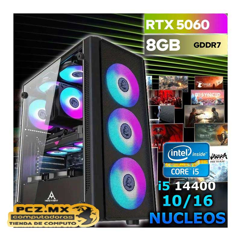 PC GAMER CORE I5 14400 10/16 NÚCLEOS NVIDIA RTX-5060