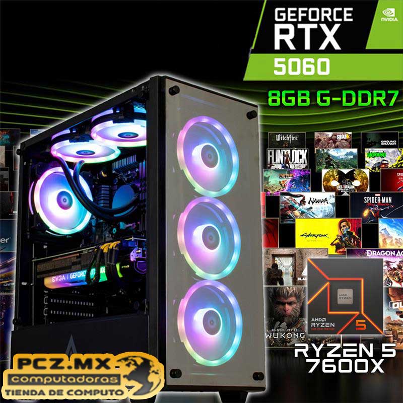PC GAMER RYZEN 5 7600X NUEVA 8/16 NÚCLEOS NVIDIA RTX-5060