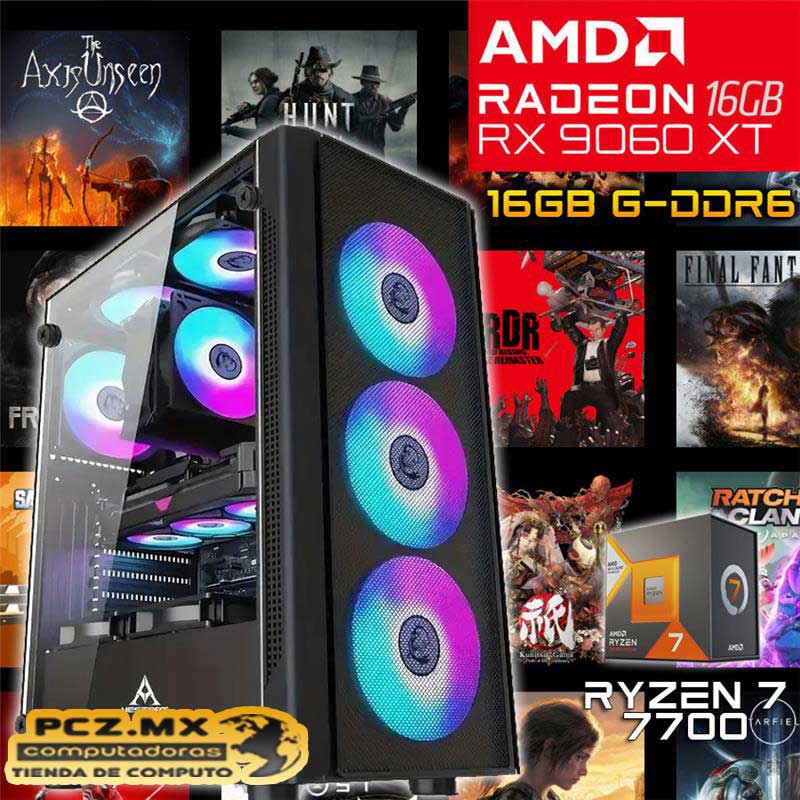 PC GAMER NUEVA RYZEN 7 7700 8/16 NÚCLEOS RADEON RX 9060 XT 16GB